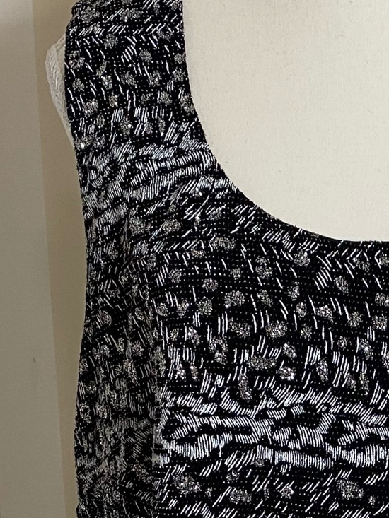 R&M Richards Vintage Black Silver Glitter Holiday Party Tank Camisole- Sz-18W - Picture 2 of 14